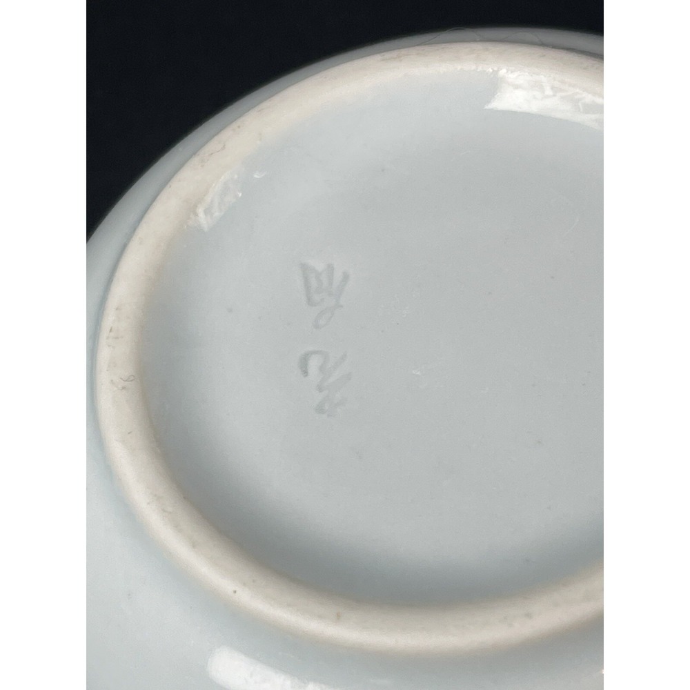 Porcelain Celadon Cabbage Lidded Coffee Tea Cup with Bird Handle Lid Marked - Picture 7 of 10